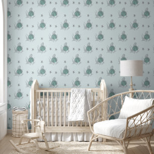 Papier Peint Motif de pieuvre bleu sous la mer