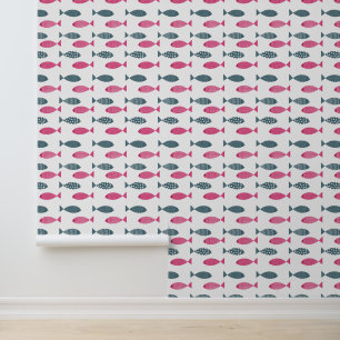 Papier Peint motif de poisson coloré
