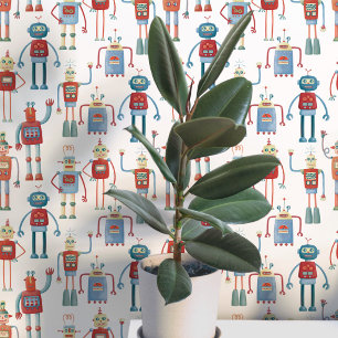 Papier Peint Motif de robot amusant