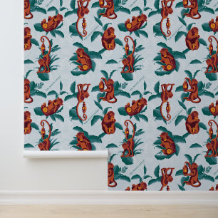 Papier Peint Motif de singes joueurs du Lotus Blanc