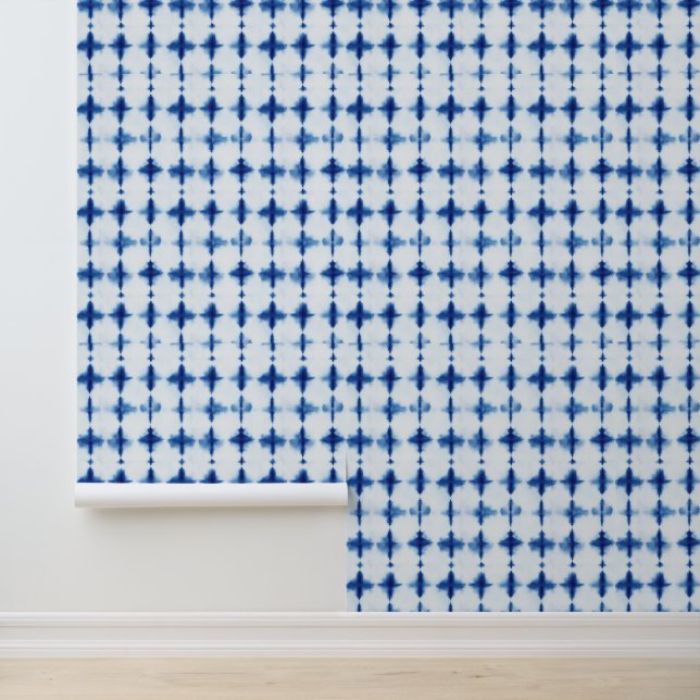 Papier Peint Motif de teinture bleu aquarelle (Application)