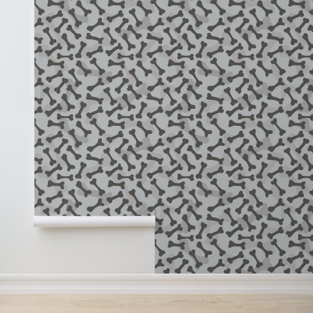 Papier Peint Motif de texture osseuse Niveaux de gris (Application)