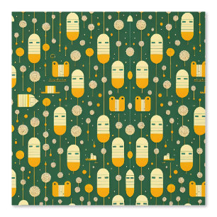 Papier Peint Motif de trappes et d'arbres Abstraits futuristes