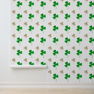Papier Peint Motif de trèfles irlandais personnalisé cosy 