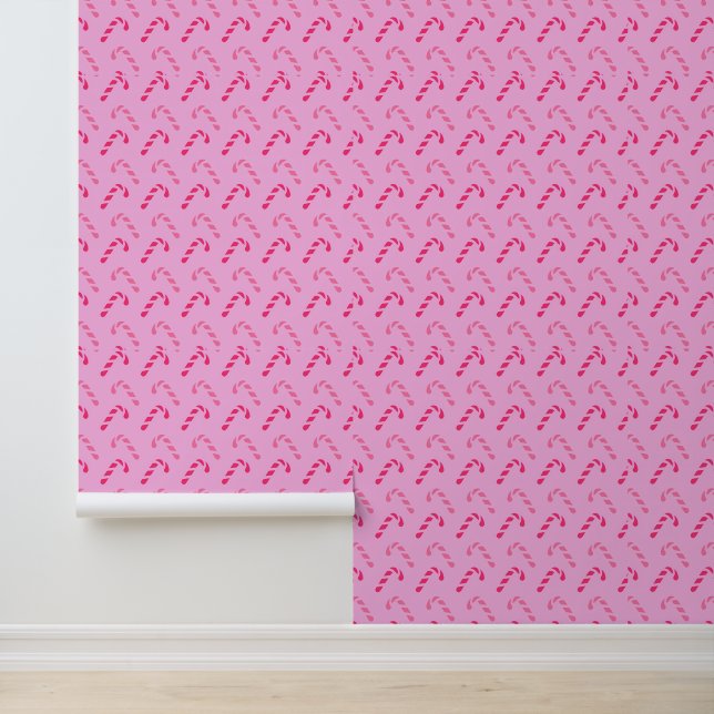 Papier Peint Motif de vacances Sucre de canne rose (Application)