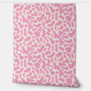 Papier Peint Motif de vache abstrait rose chaud