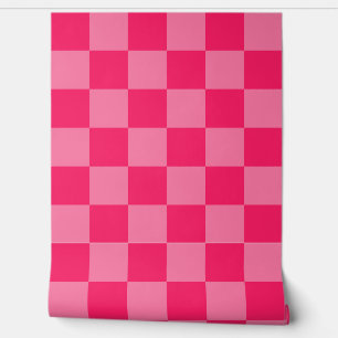 Papier Peint Motif de vérification rose-chaud clair