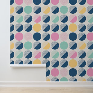 Papier Peint Motif demi-cercle rétro