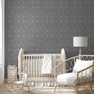 Papier Peint Motif diamant noir et blanc
