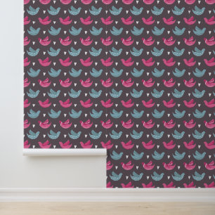 Papier Peint motif d'oiseaux colorés