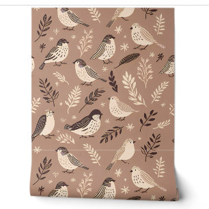 Papier Peint Motif d'oiseaux lunaires