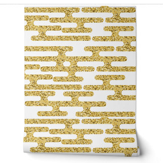 Papier Peint Motif doré et fond blanc moderne