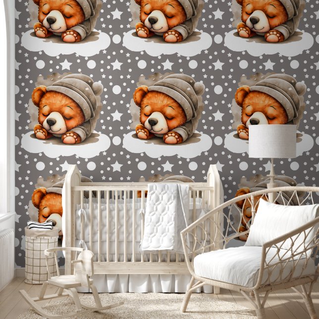Papier Peint Motif d'ours doux (Enfants)