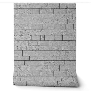 Papier peint motif en brique gris