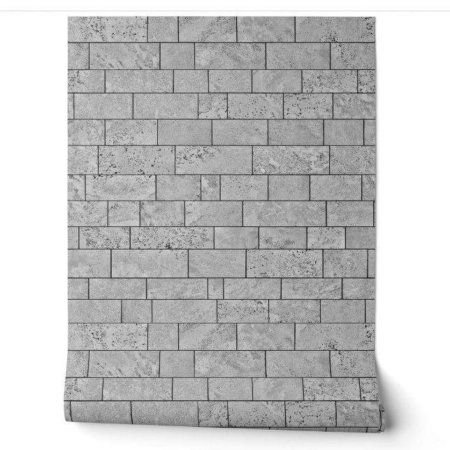 Papier peint motif en brique gris (Déroulement)