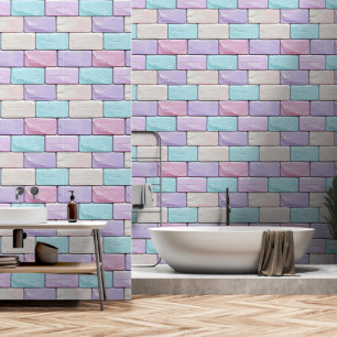Papier Peint Motif en brique Pastel Colors