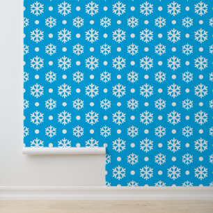 Papier Peint Motif en carrelage bleu festif