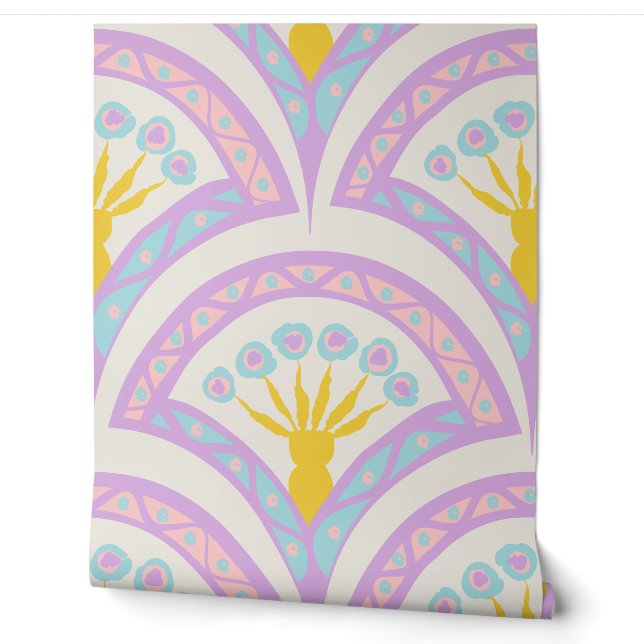 Papier Peint Motif en coquille de couleur pastel (Déroulement)