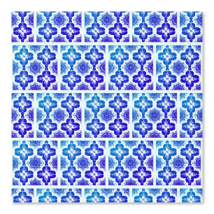 Papier Peint Motif esthétique bleu rétro chic vibrant et joli