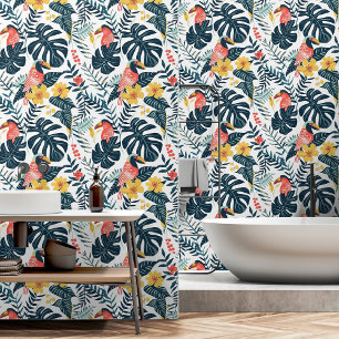 Papier Peint Motif Feuille tropical Hornbill & Rainforest