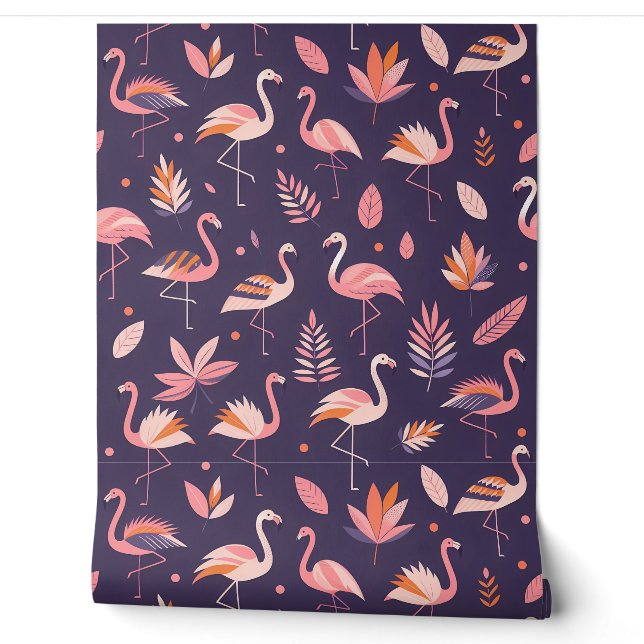 Papier Peint Motif Flamant rose Paradise (Déroulement)