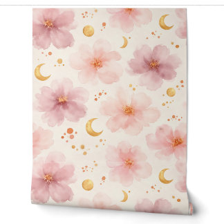 Papier Peint Motif floral aquarelle rose élégant