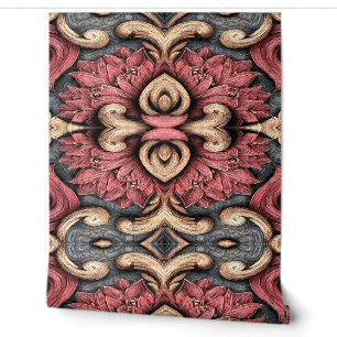 Papier Peint Motif floral baroque mandala orné