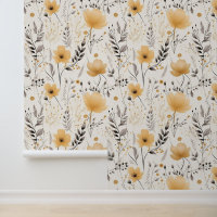 Motif floral gris jaune