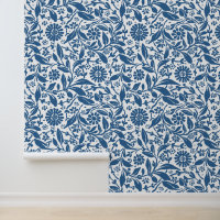 Motif floral Joli Bleu Blanc Antique Look