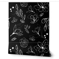 Motif floral minimal monochromatique contemporain