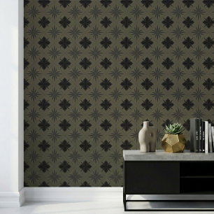 Papier Peint Motif Floral Moderne Classique Mauve Foncé