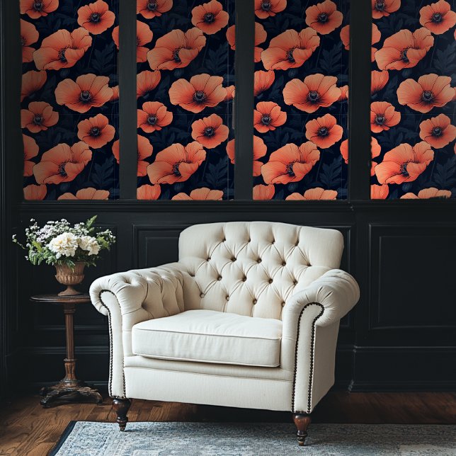 Papier Peint Motif floral rouge Arrière - plan foncé (Créateur téléchargé)