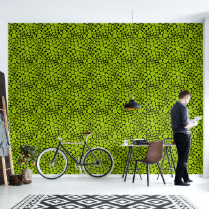 Papier Peint Motif floral - vert citron