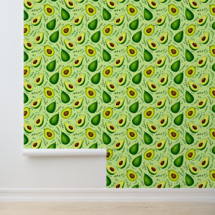 Papier Peint Motif Fruit Avocado vert