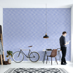 Papier Peint Motif géométrique Abstrait bleu de la marine rétro