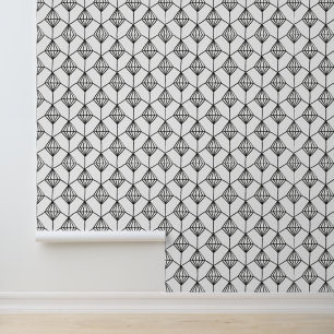 Papier Peint Motif géométrique Abstrait moderne noir et blanc