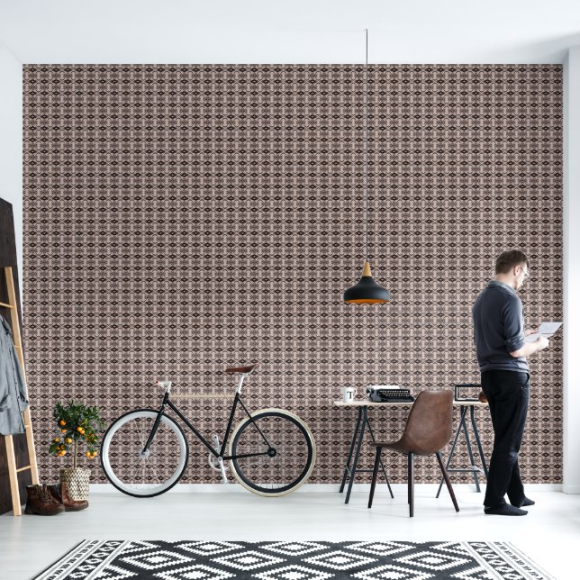 Papier Peint Motif géométrique de taille XS sépia (Salon)