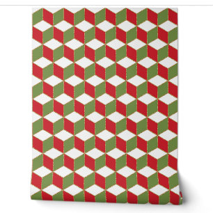 Papier Peint Motif géométrique des cubes de Noël
