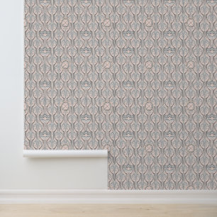 Papier Peint Motif géométrique floral d'inspiration Art déco