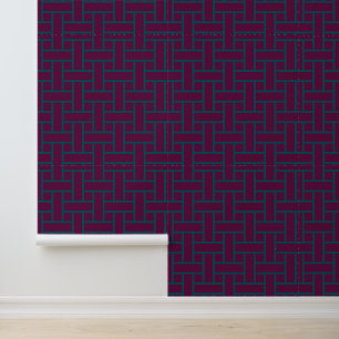 Papier Peint Motif géométrique moderne Plum Purple Turquoise