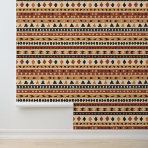 Papier Peint Motif géométrique terrestre Tribal