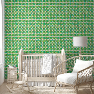 Papier Peint Motif géométrique vert moderne du milieu du siècle
