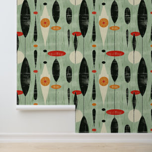 Papier Peint Motif géométrique vert rétroactif Abstrait