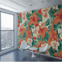 Motif Hawaiian Vibe Tropical Flowers