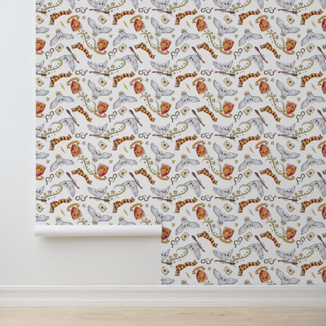 Papier Peint Motif Hedwig GRYFFINDOR™ (Application)
