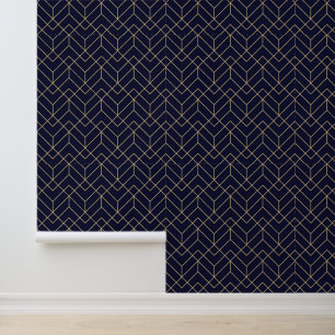 Papier Peint Motif Hexagon bleu