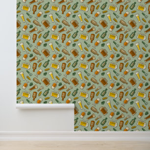 Papier Peint Motif Icônes de bière