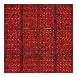 Papier Peint motif jacquard rouge - look tapis oriental