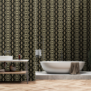 Papier peint Motif Jaune Noir Chic