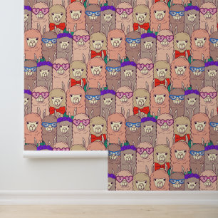 Papier Peint Motif llama tendance habillée
